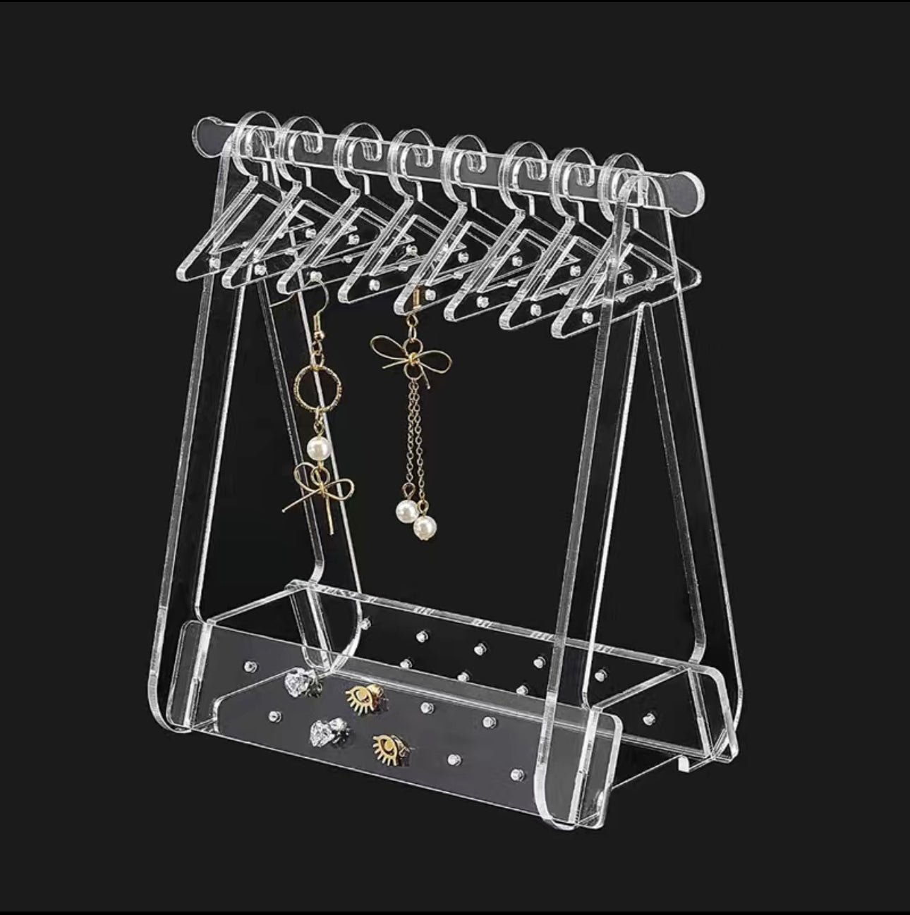 8-Piece Rack with Hangers for Earrings