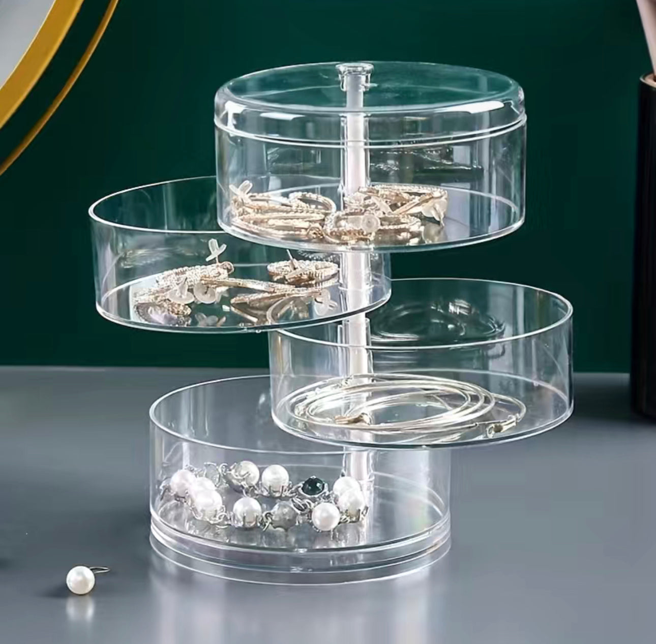 Clear Multi-Layer Rotatable Storage Box