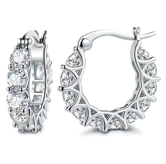 Classy Zircon Hoop Earrings