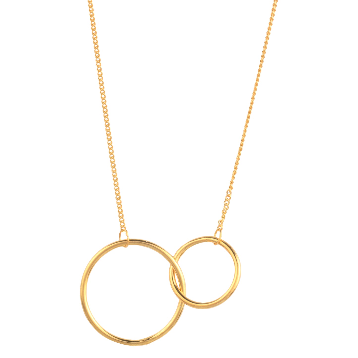 Two Circle Interlocking Pendant Necklace